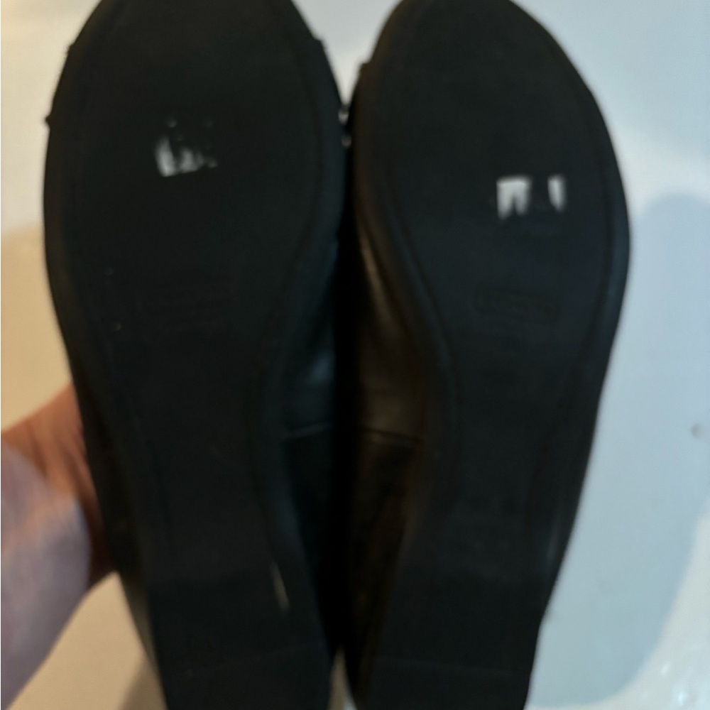 COACH Black Leather & Patent Chelsea Flat SHOES 7.5 - Picture 7 of 12
